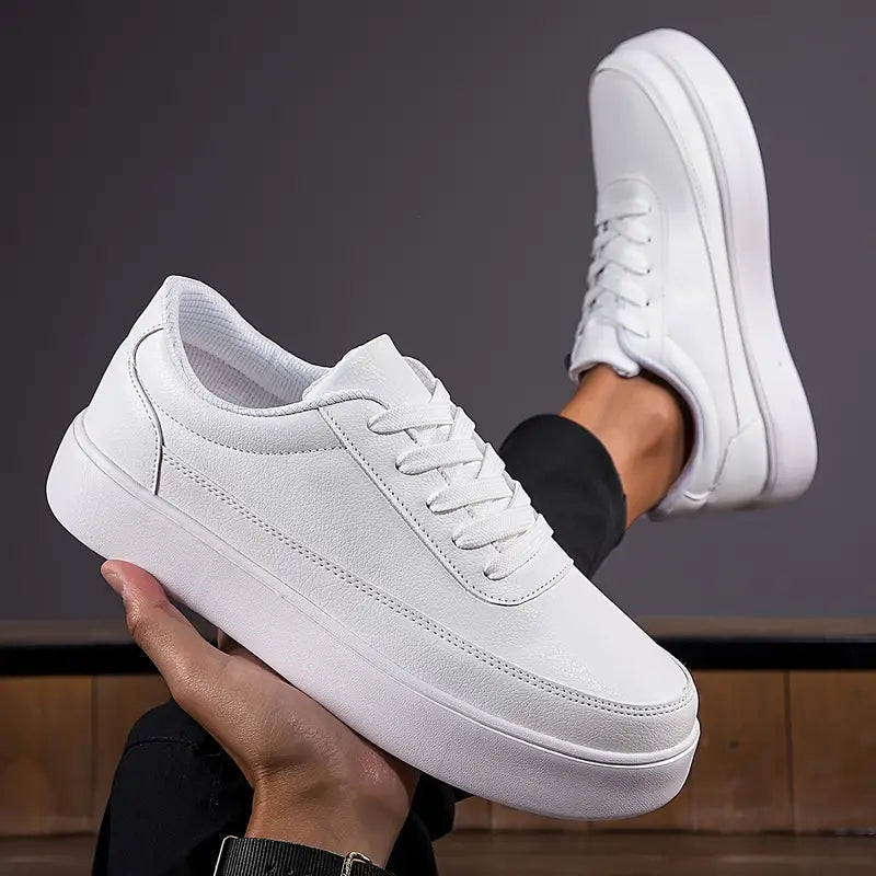 Heren Skateschoenen | Synthetisch Wit, Minimalistisch Design 0