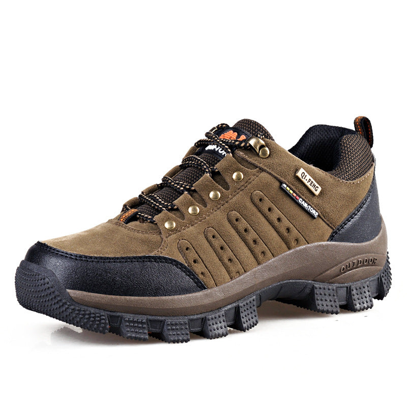 Waterdichte Leren Wandelschoenen – Outdoor Trekking & Werklaarzen in Groen