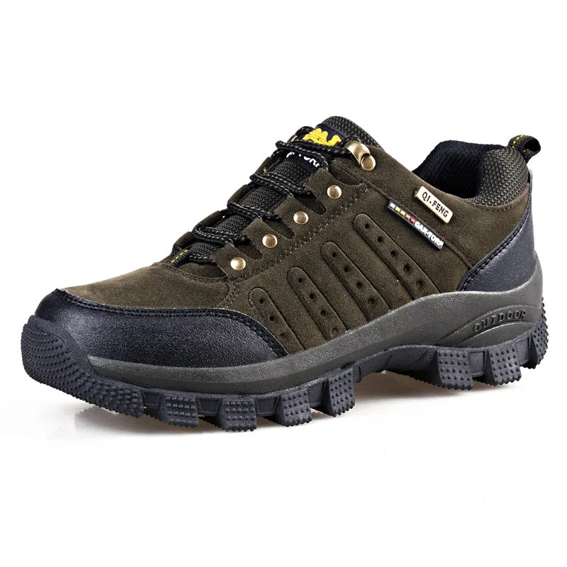 Waterdichte Leren Wandelschoenen – Outdoor Trekking & Werklaarzen in Groen